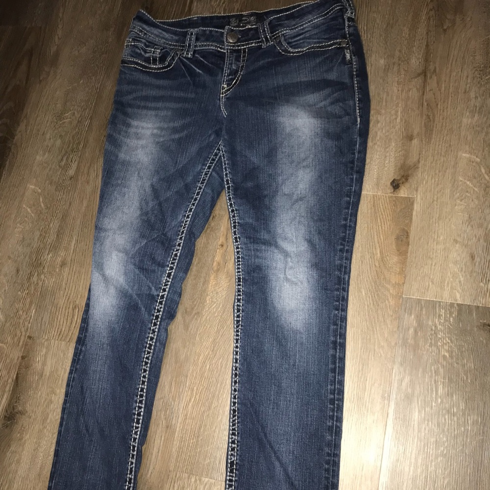 silver jeans